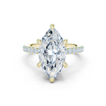 Gold Ring DDLR-250, Marquise center stone, Yellow Gold