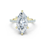 Gold Ring DDLR-250, Marquise center stone, Yellow Gold