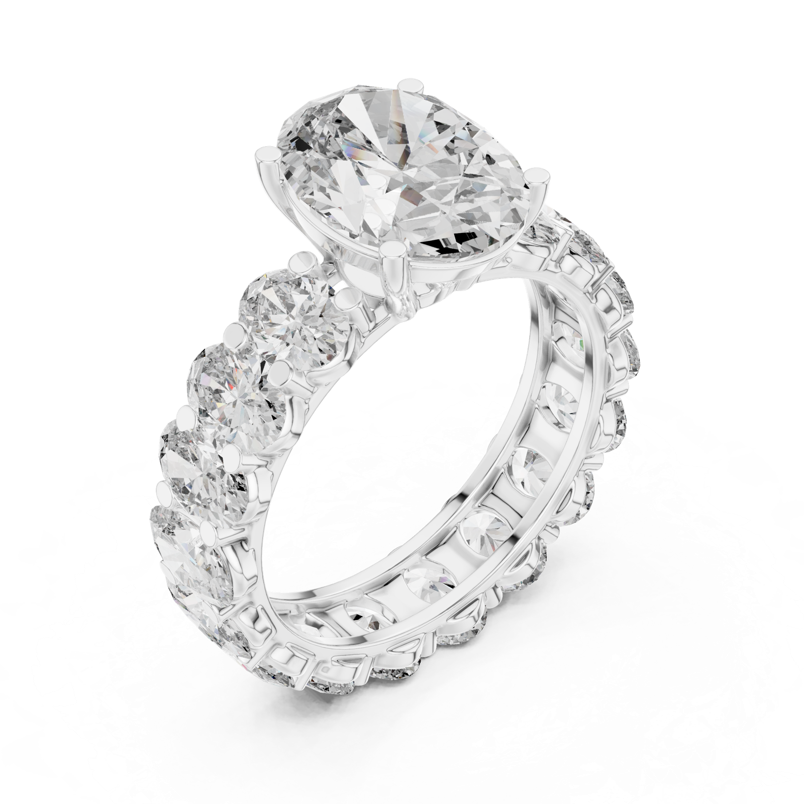 Gold Ring DDLR-198, White Gold, view 2