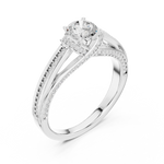 Gold Ring LR-0304, White Gold, view 2
