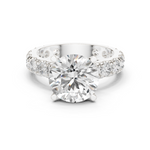 Gold Jewelry L35-63, Round center stone, White Gold