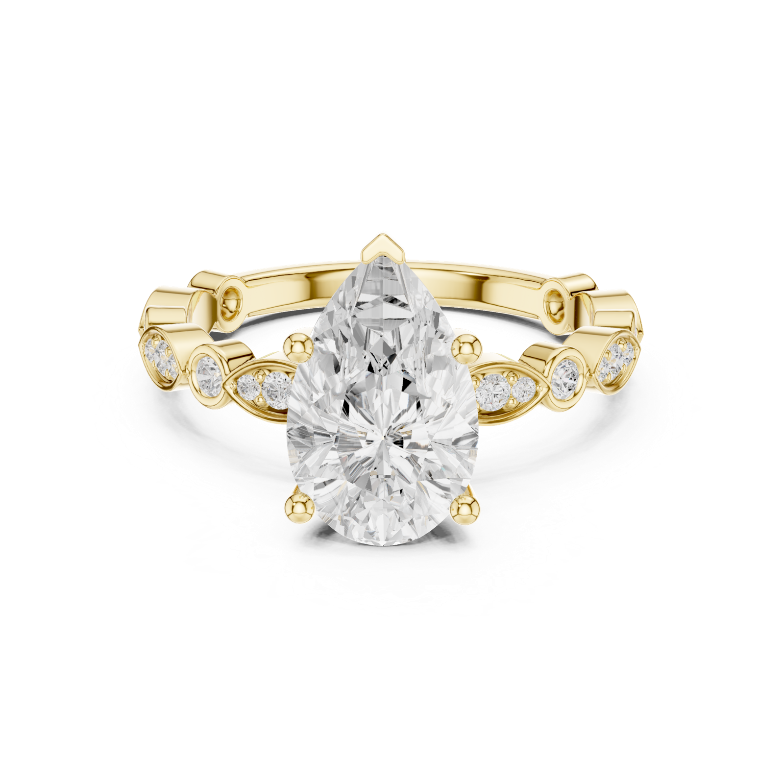 Gold Ring DDLR-359, Yellow Gold, view 4