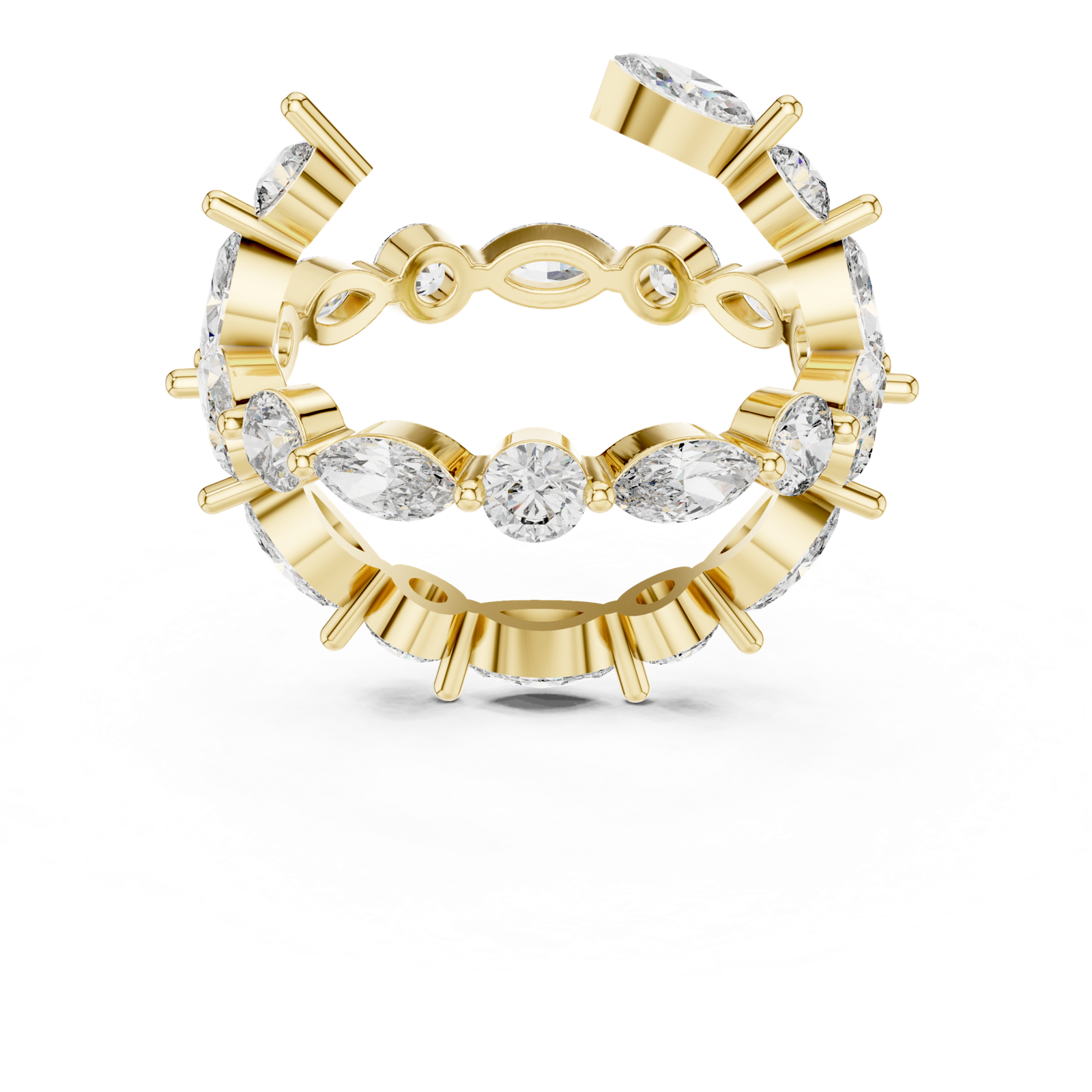 Gold Ring DDLR-242, Yellow Gold, view 4
