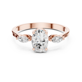 Gold Ring HLR-45, Rose Gold, view 4