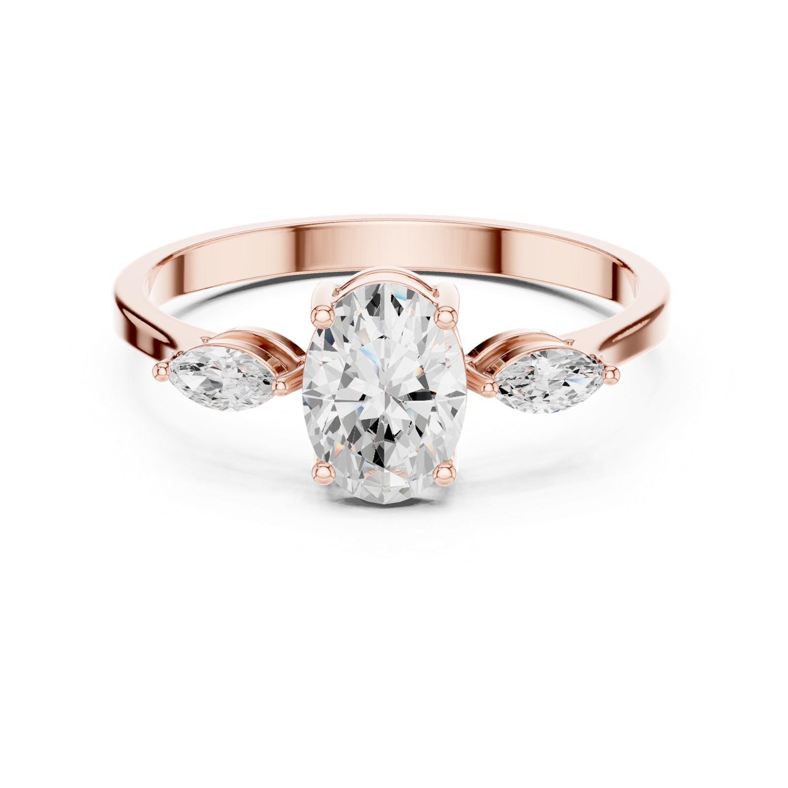 Gold Ring HLR-45, Rose Gold, view 4