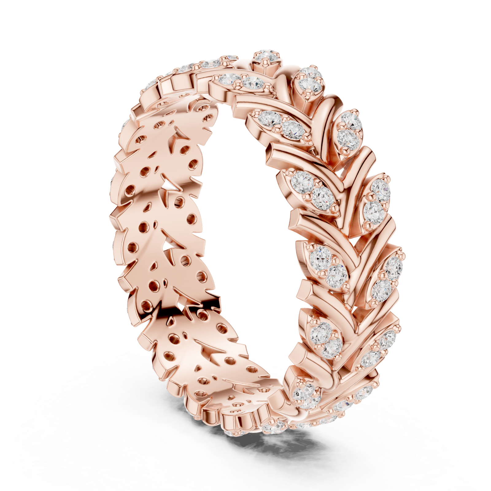 Gold Ring R35, Rose Gold, view 1