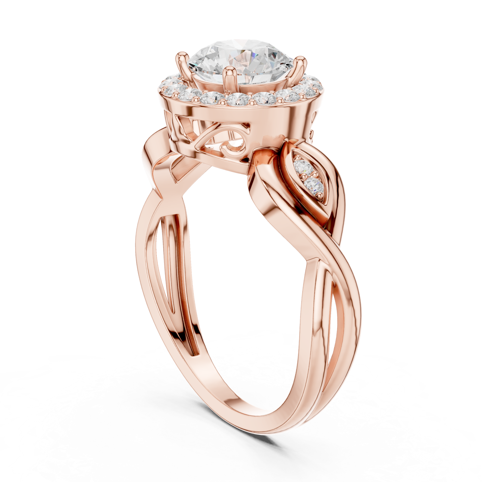Gold Ring DDLR-821, Rose Gold, view 1