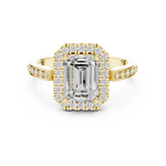 Gold Ring DDLR-349, Emerald center stone, Yellow Gold, view 4