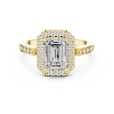 Gold Ring DDLR-349, Emerald center stone, Yellow Gold, view 4