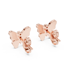 Gold Earrings 12-10025@E, Rose Gold, view 3