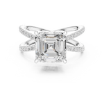 Gold Jewelry, Asscher center stone, White Gold, view 4