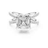 Gold Jewelry, Asscher center stone, White Gold, view 4