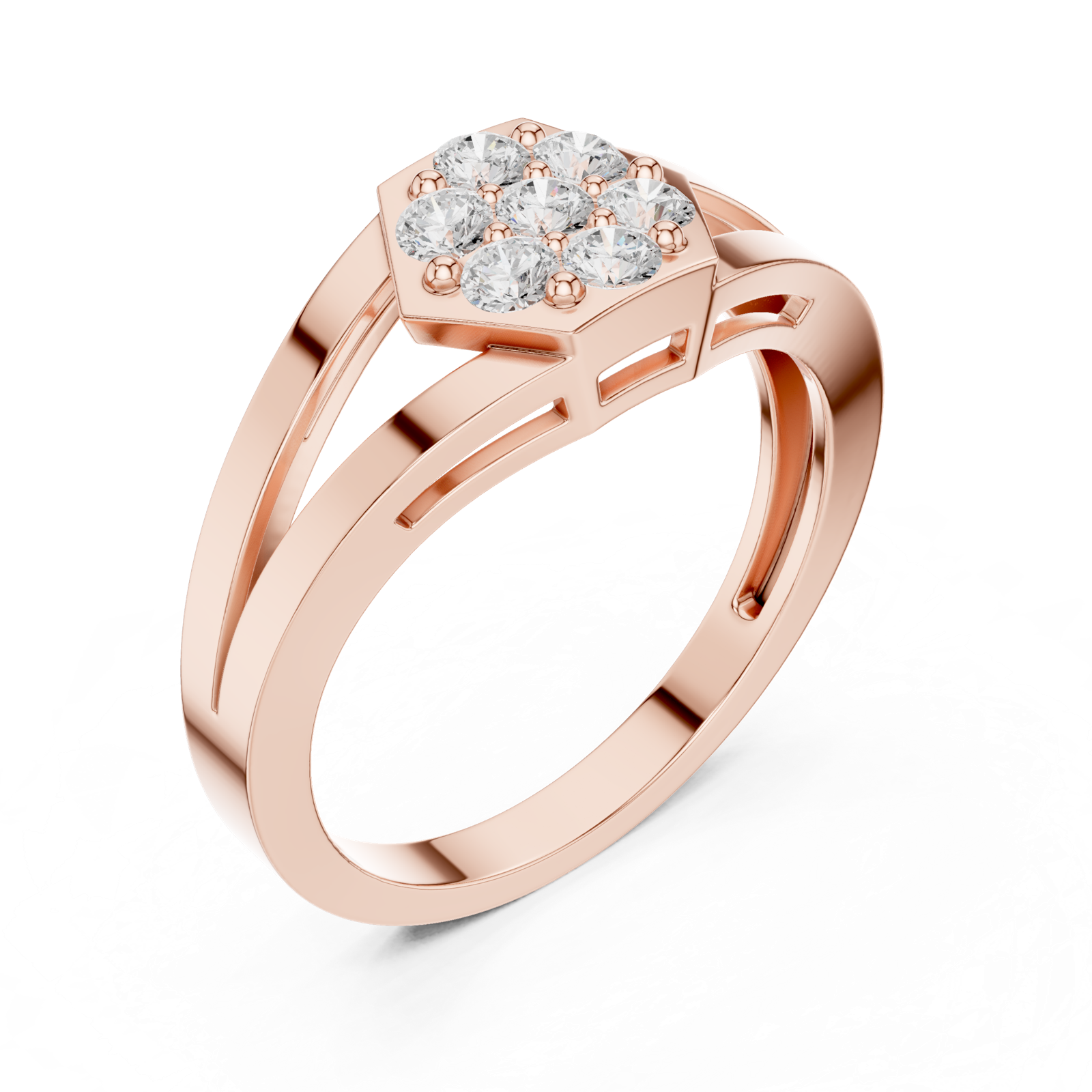 Gold Ring DDLR-736, Rose Gold, view 2