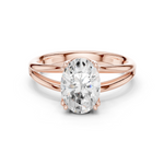 Gold Jewelry L36-7, Oval center stone, Rose Gold
