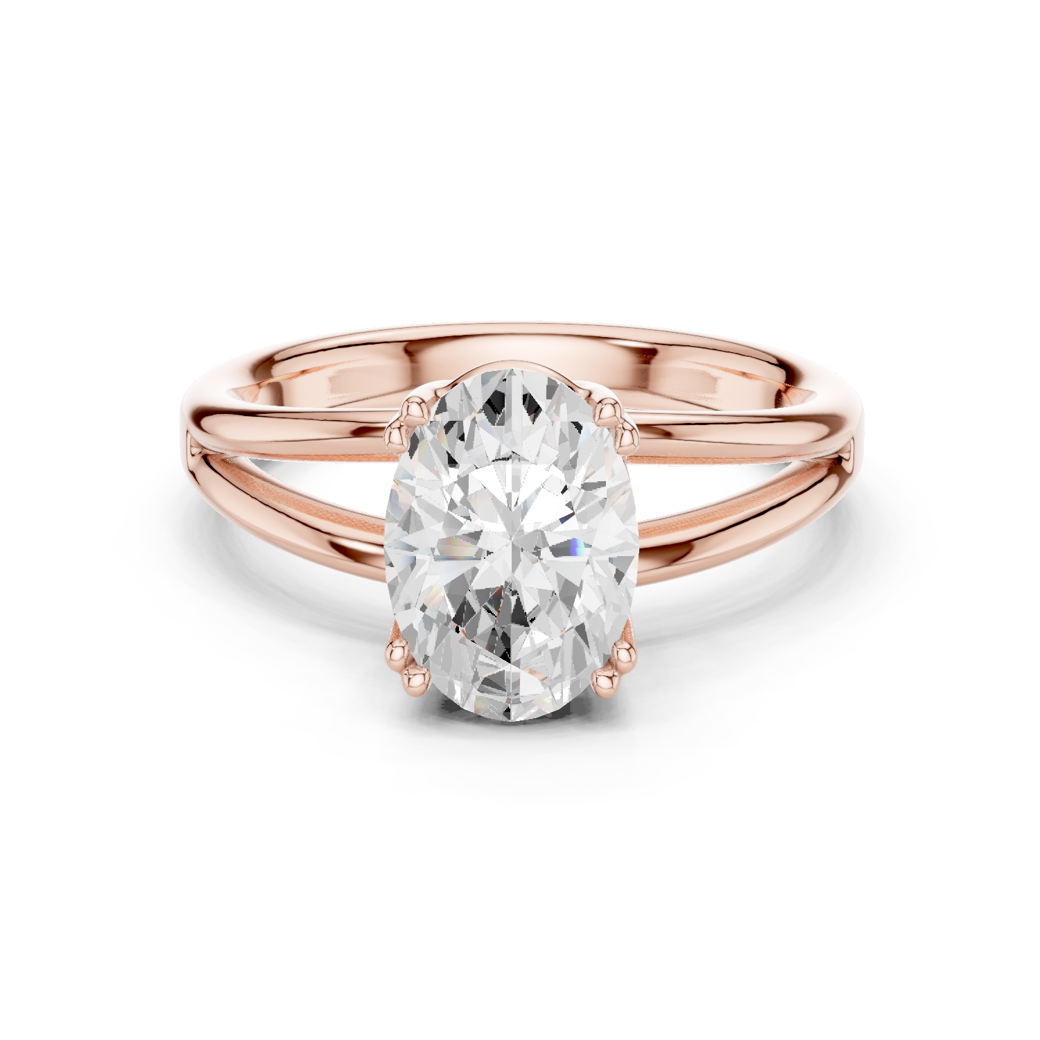 Gold Jewelry L36-7, Oval center stone, Rose Gold