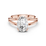 Gold Jewelry L36-7, Oval center stone, Rose Gold