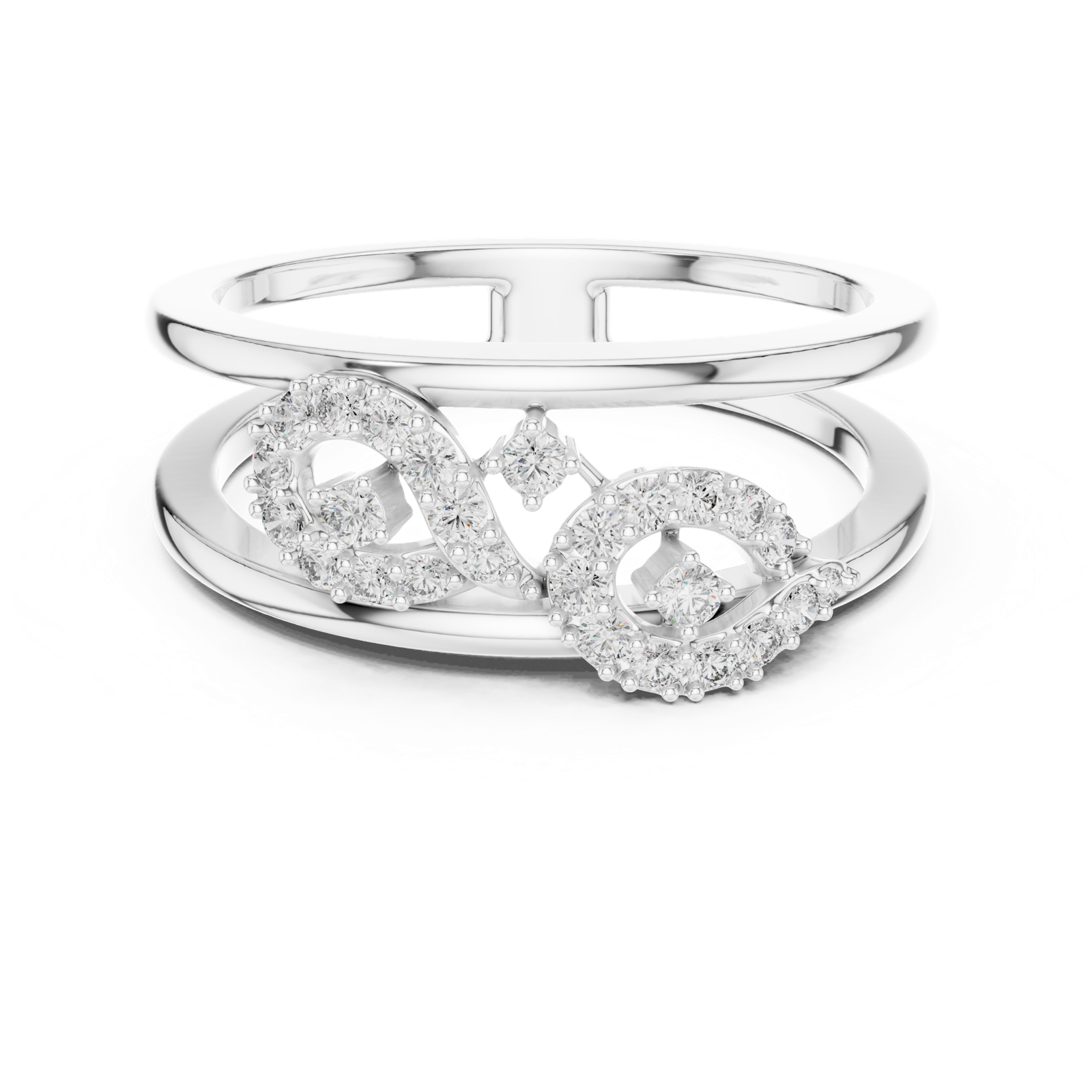 Gold Ring LR-01 (72), White Gold, view 4