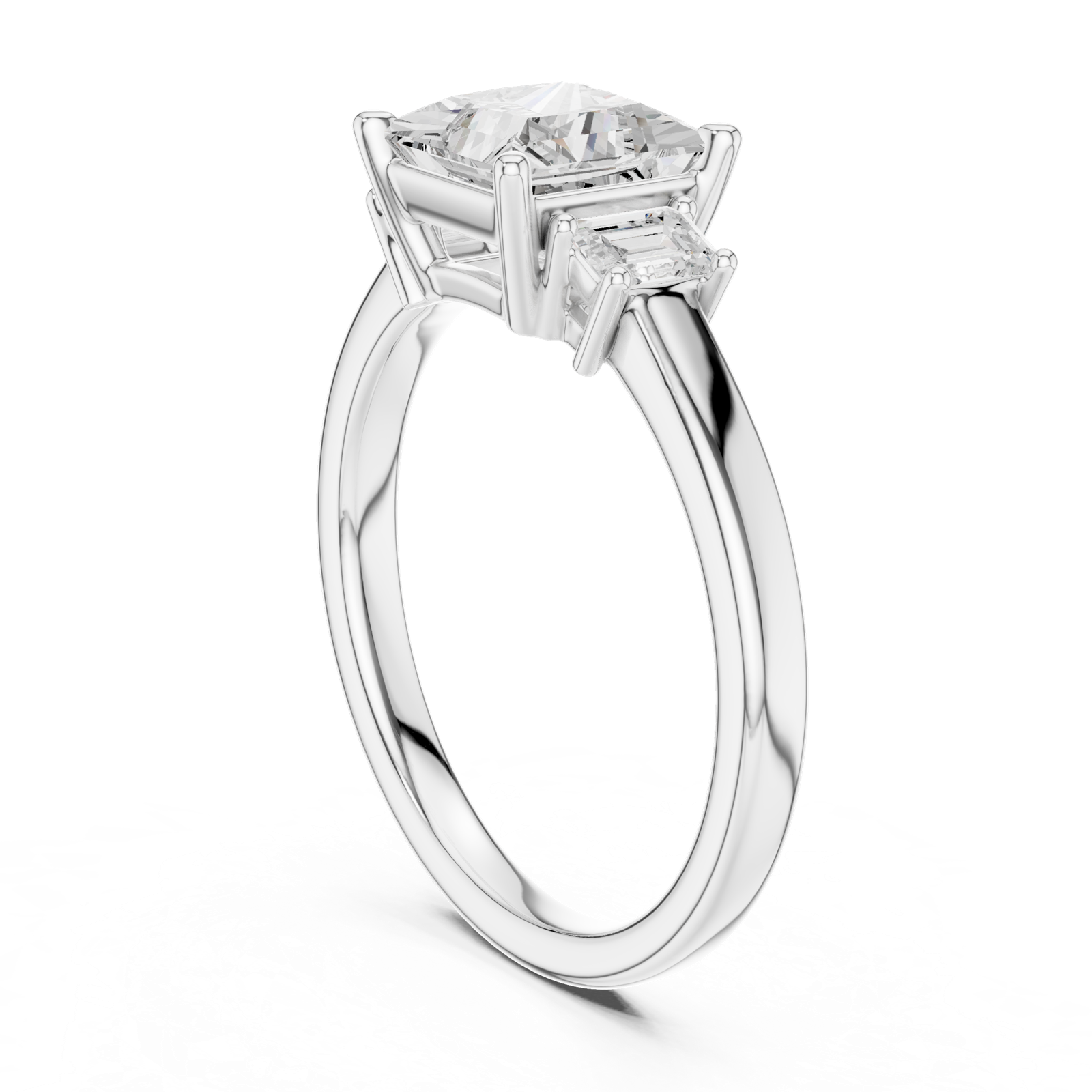 Gold Ring DDLR-038, Pear center stone, White Gold, view 1