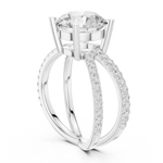 Gold Jewelry L36-25, Round center stone, White Gold, view 1