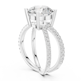 Gold Jewelry L36-25, Round center stone, White Gold, view 1