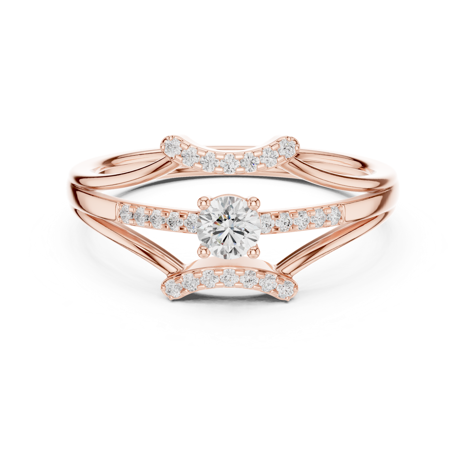 Gold Ring DDLR-843, Rose Gold, view 4