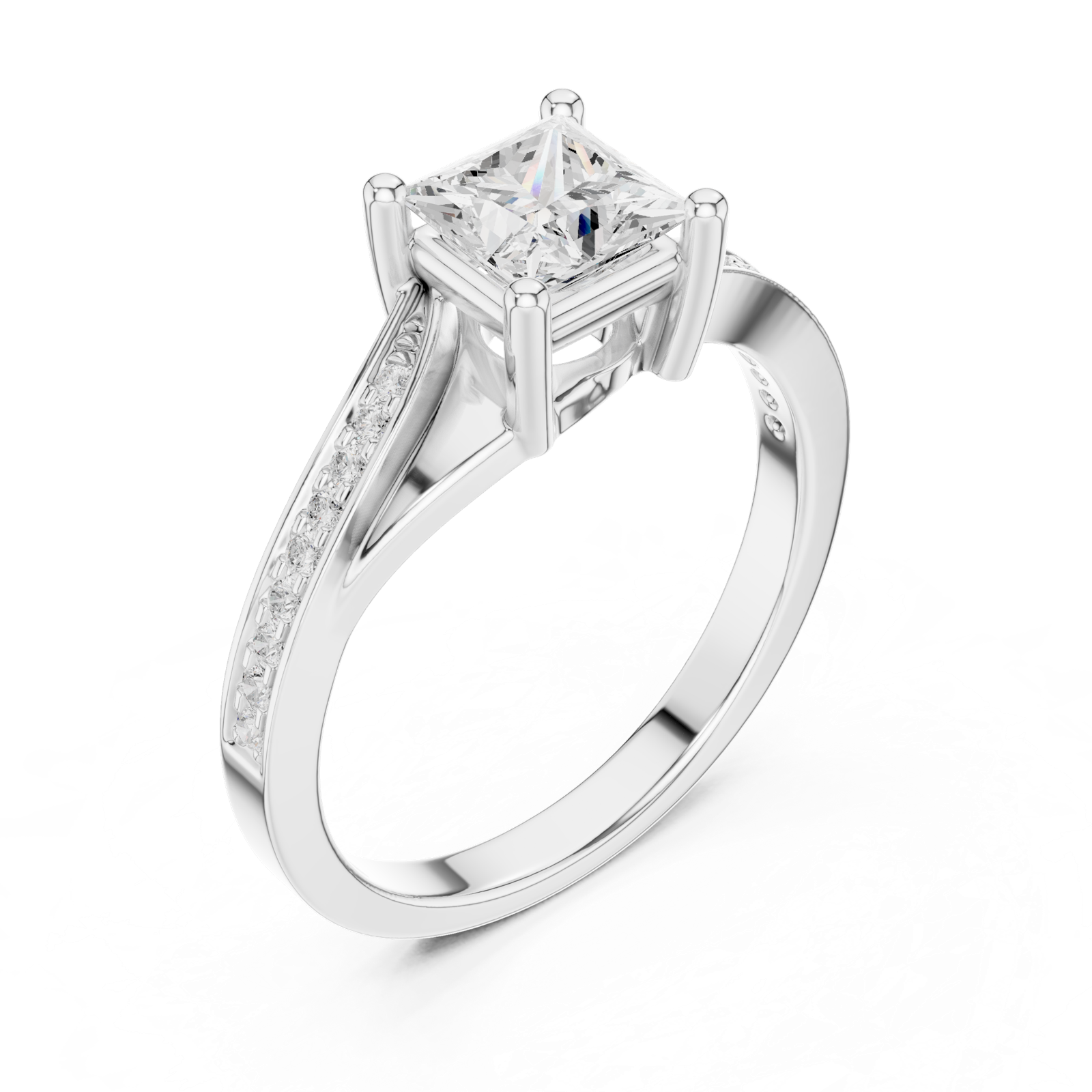 Gold Ring DDLR-525, White Gold, view 2
