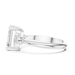 Gold Jewelry, Emerald center stone, White Gold, view 3