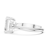Gold Jewelry, Emerald center stone, White Gold, view 3