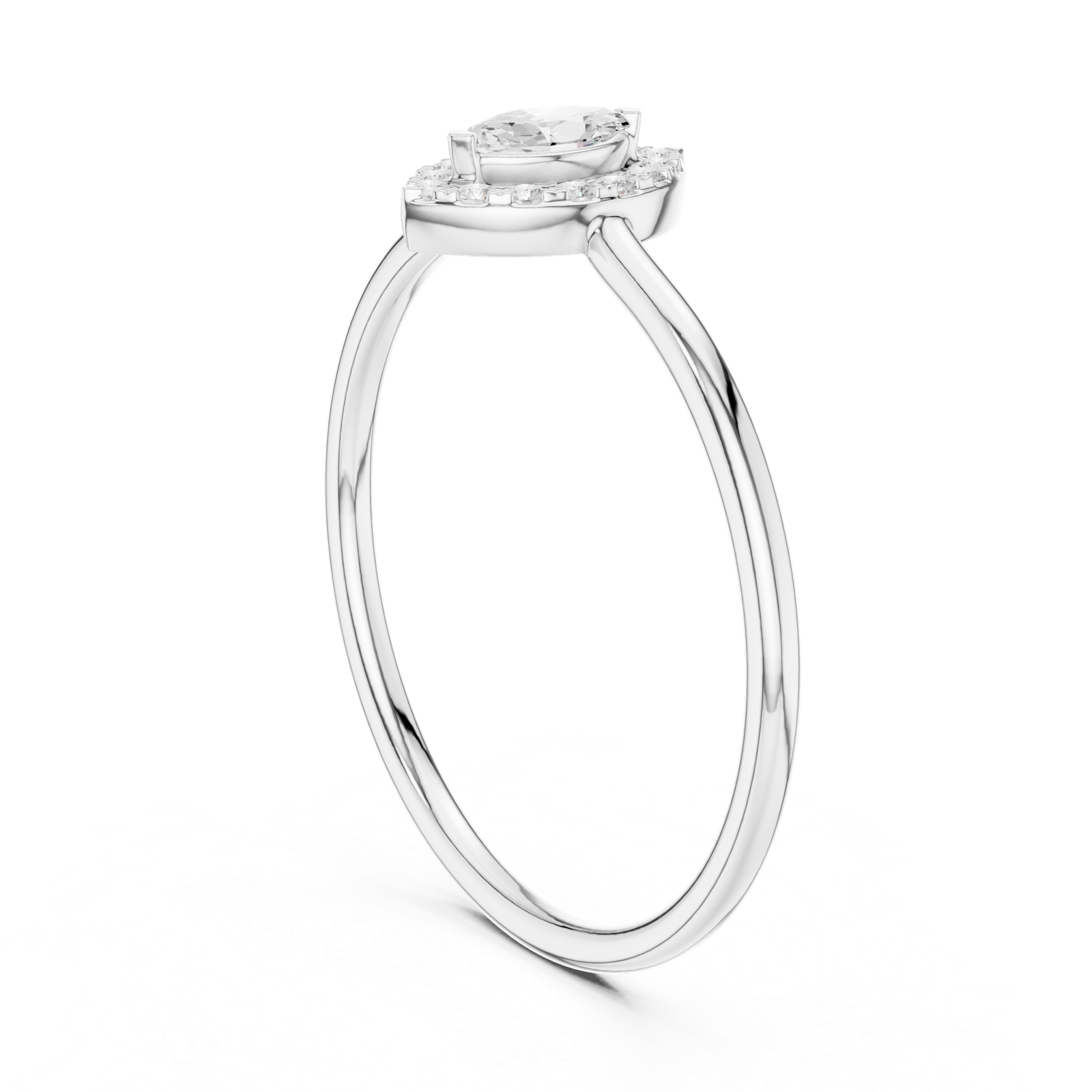 Gold Ring HLR-205, White Gold, view 1
