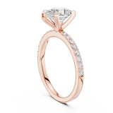 Gold Ring DDLR-040, Pear center stone, Rose Gold, view 1