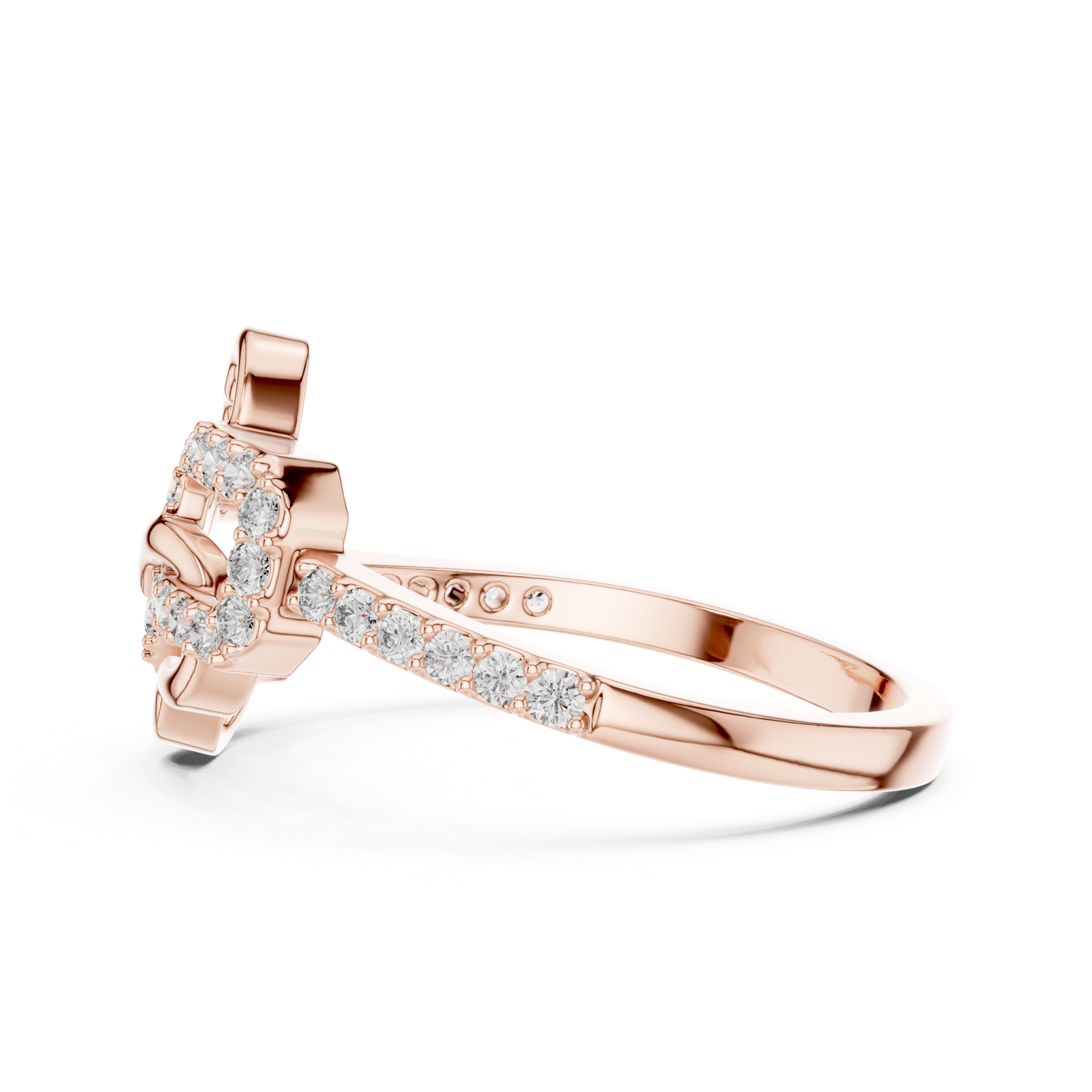 Gold Ring LR-01 (67), Rose Gold, view 3