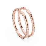 14K Solid Gold Lab Diamond Huggie Earrings, Rose Gold, view 3