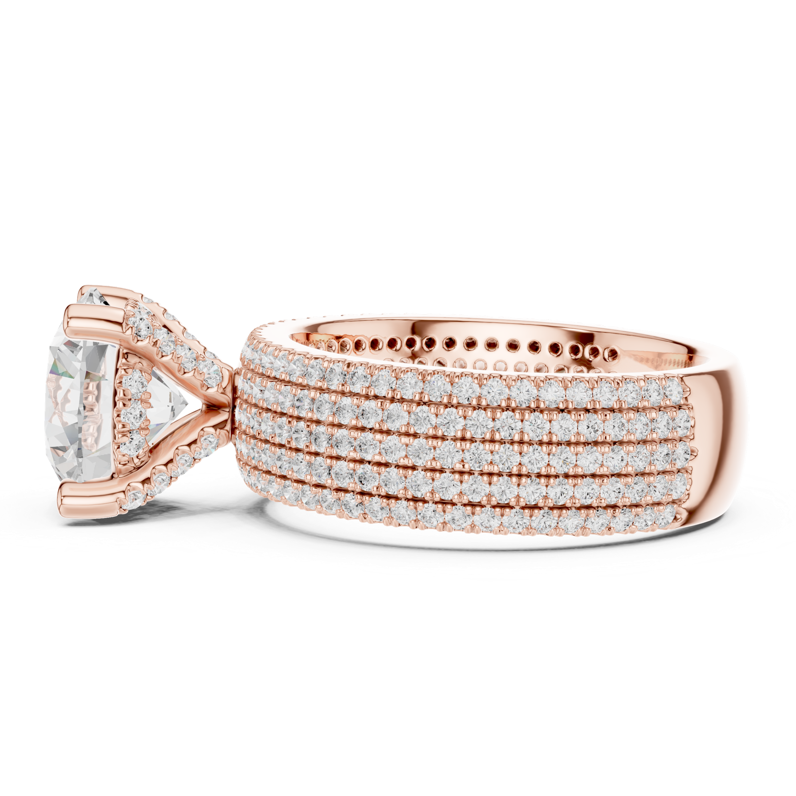 Gold Ring DDLR-1021, Rose Gold, view 3