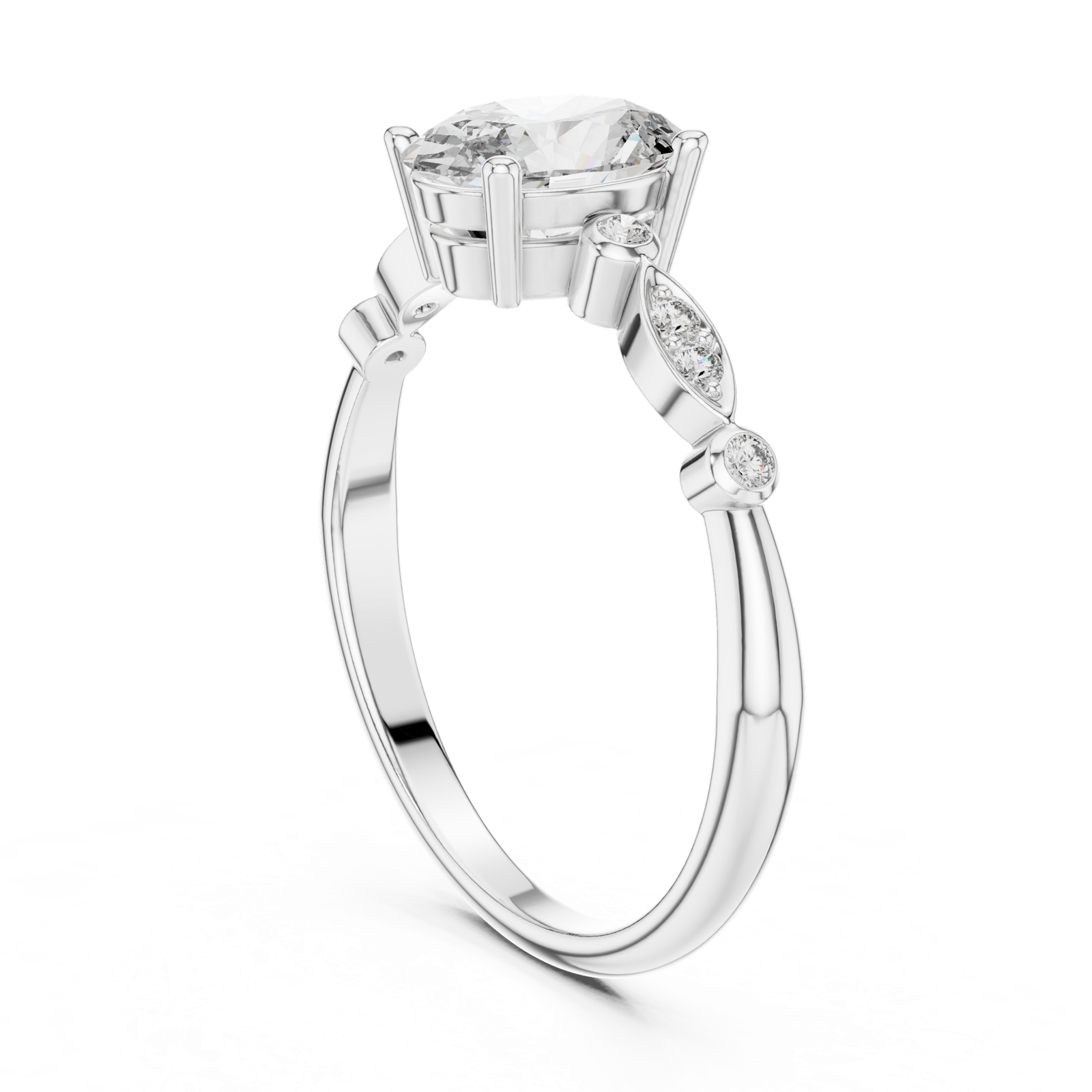 Gold Ring 00001L (11), White Gold, view 1