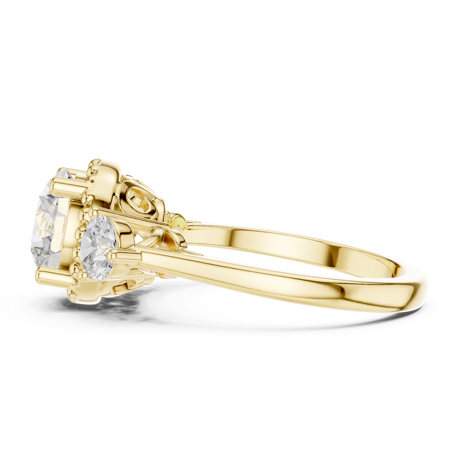 Gold Ring DDLR-276, Yellow Gold, view 3