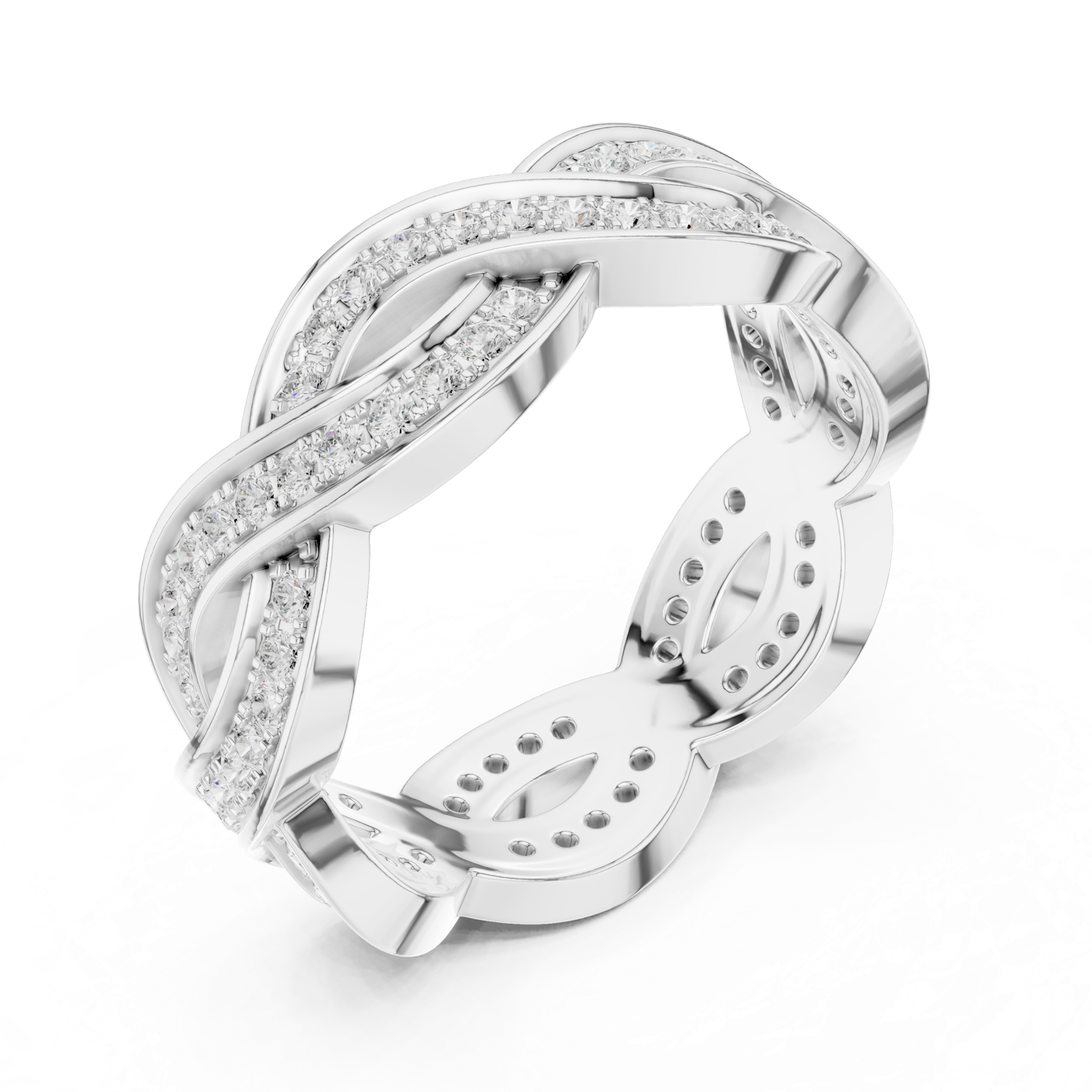 Gold Ring DDLR-465, White Gold, view 2