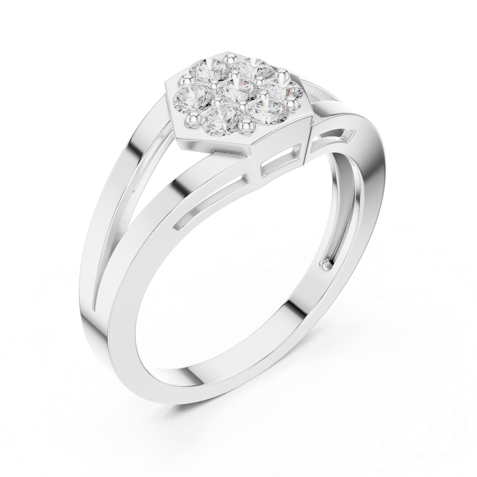 Gold Ring DDLR-736, White Gold, view 2