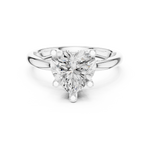 Gold Ring DDLR-175, Heart center stone, White Gold, view 4