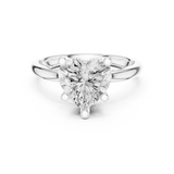 Gold Ring DDLR-175, Heart center stone, White Gold, view 4