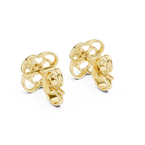 Gold Earrings 12-10006@E, Yellow Gold, view 3