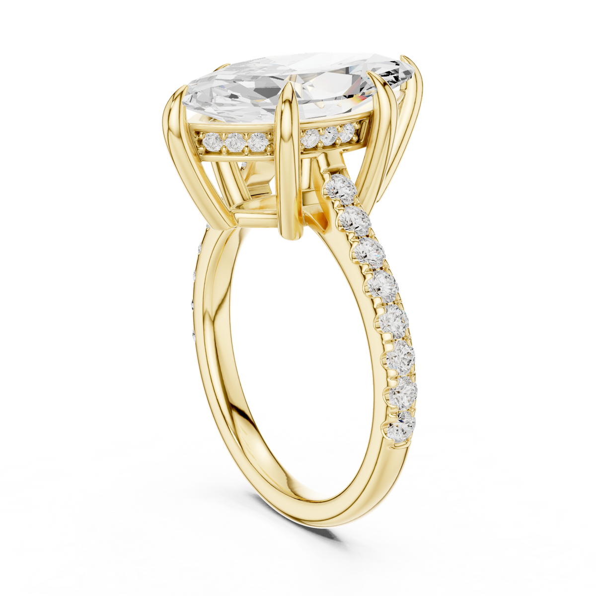 14K Solid Gold Lab Diamond Solitaire Ring, Yellow Gold, view 1