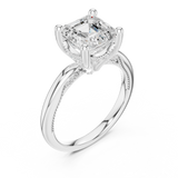 Gold Ring, Asscher center stone, White Gold, view 2