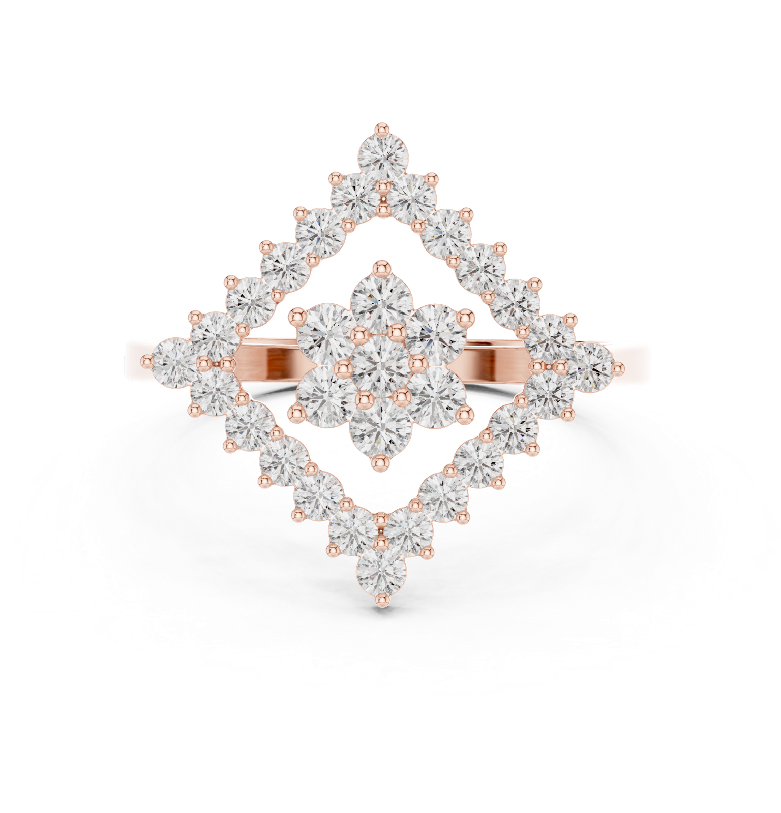 Gold Ring ALR-177, Rose Gold, view 4