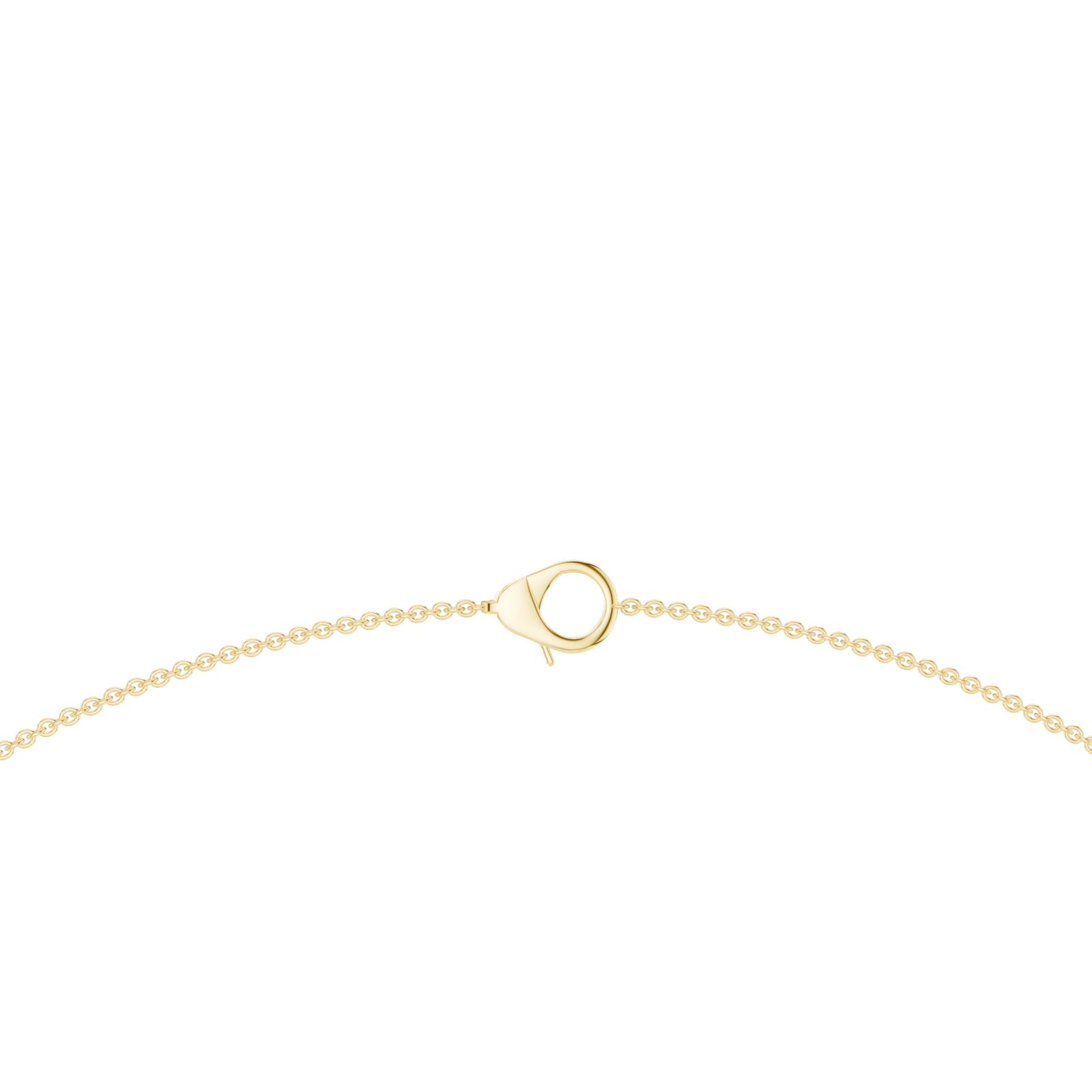 14K Solid Gold Lab Diamond Station Necklace, Yellow Gold, view 4