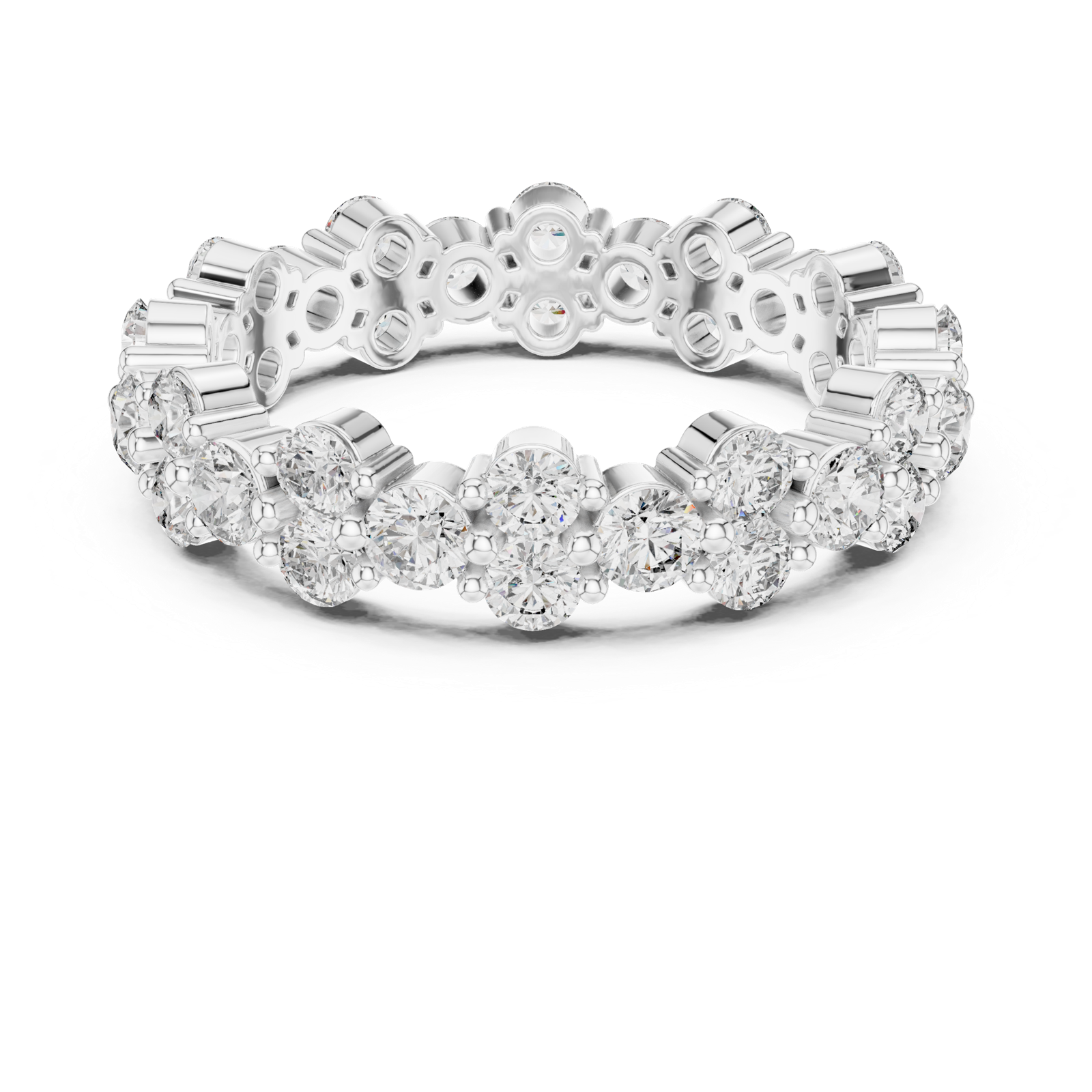 Gold Ring DDLR-210, White Gold, view 4