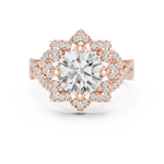Gold Ring DDLR-411, Rose Gold, view 4