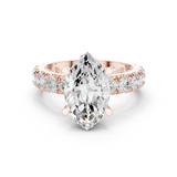 Gold Jewelry L35-63, Marquise center stone, Rose Gold