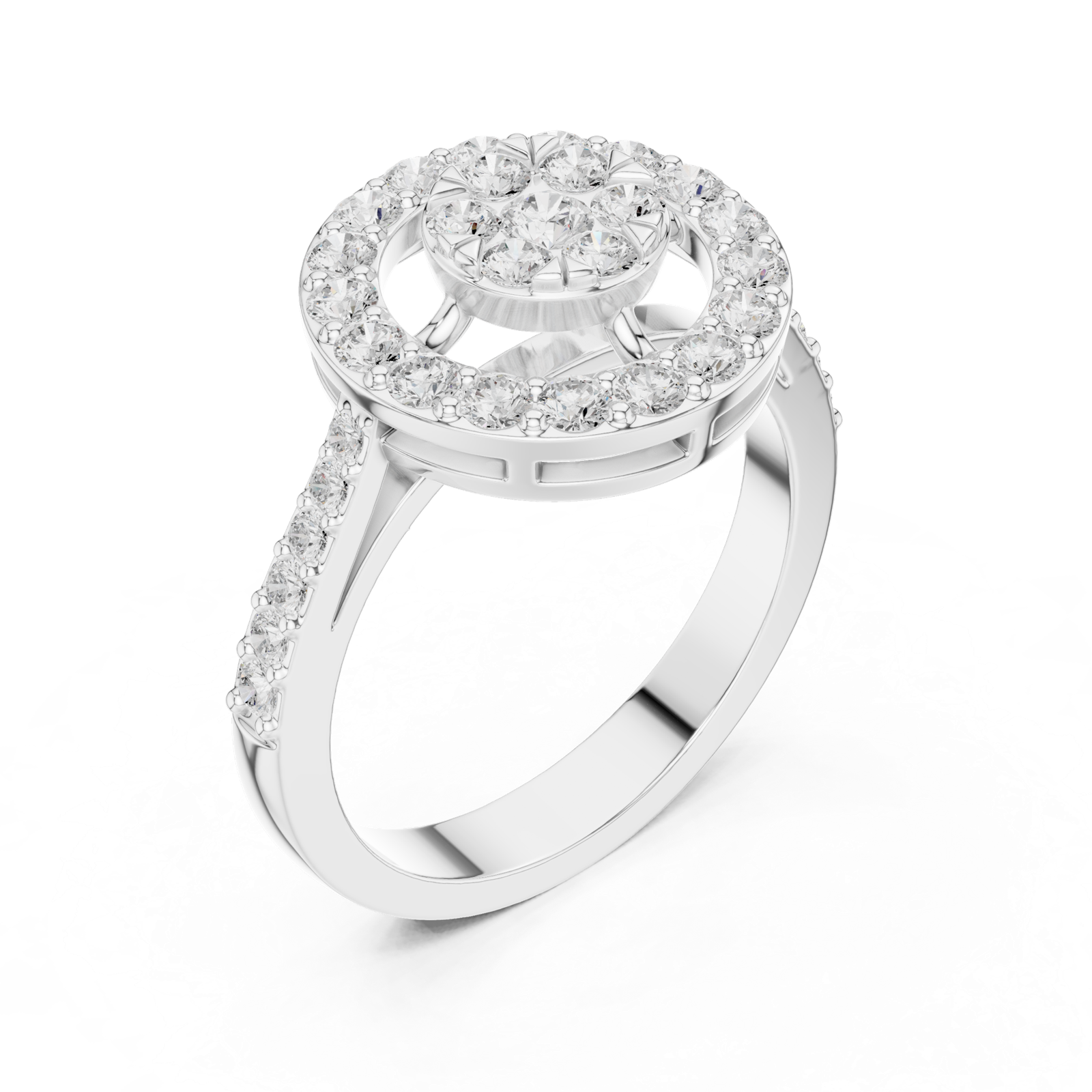 Gold Ring DDLR-823, White Gold, view 2