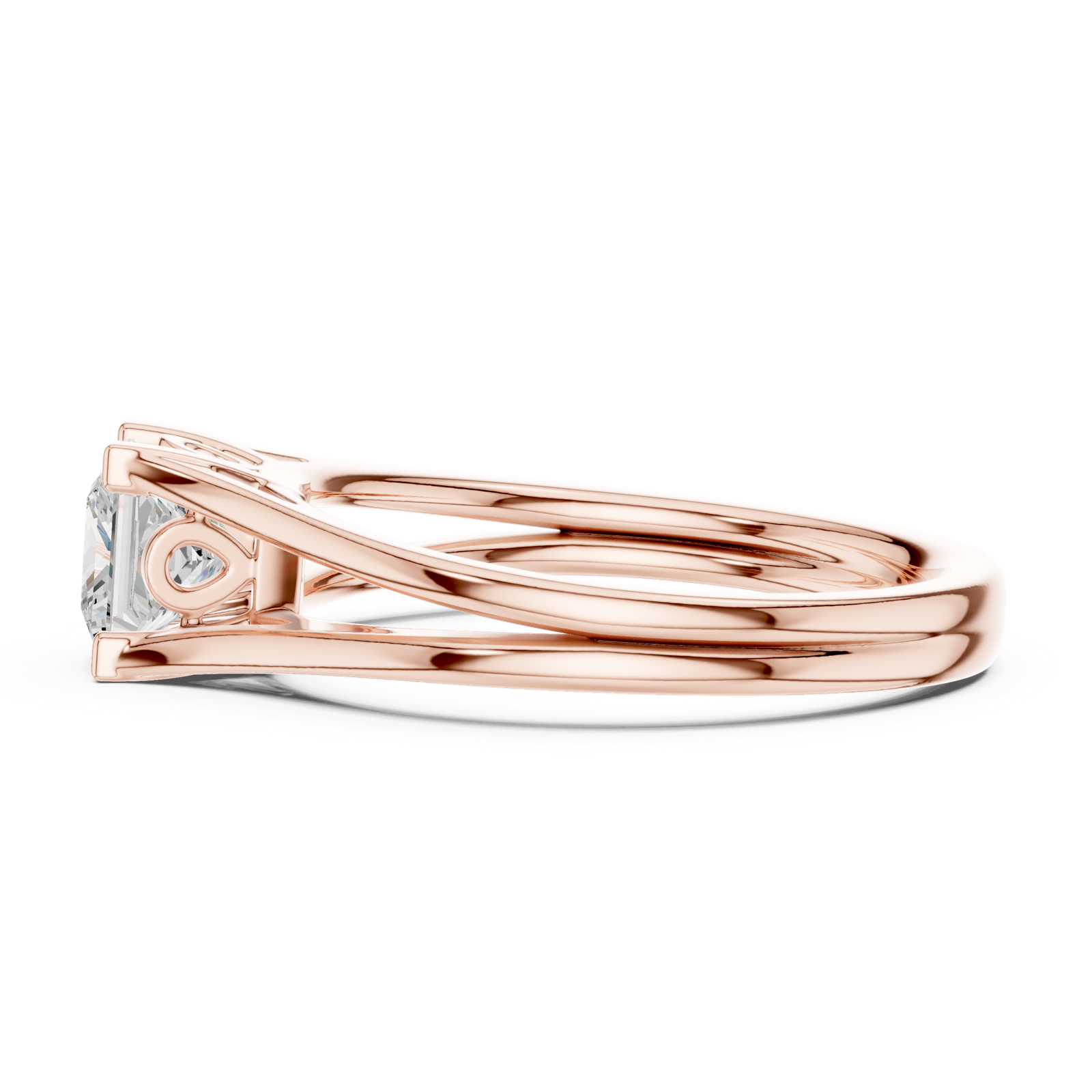 Gold Ring DDLR-572, Rose Gold, view 3