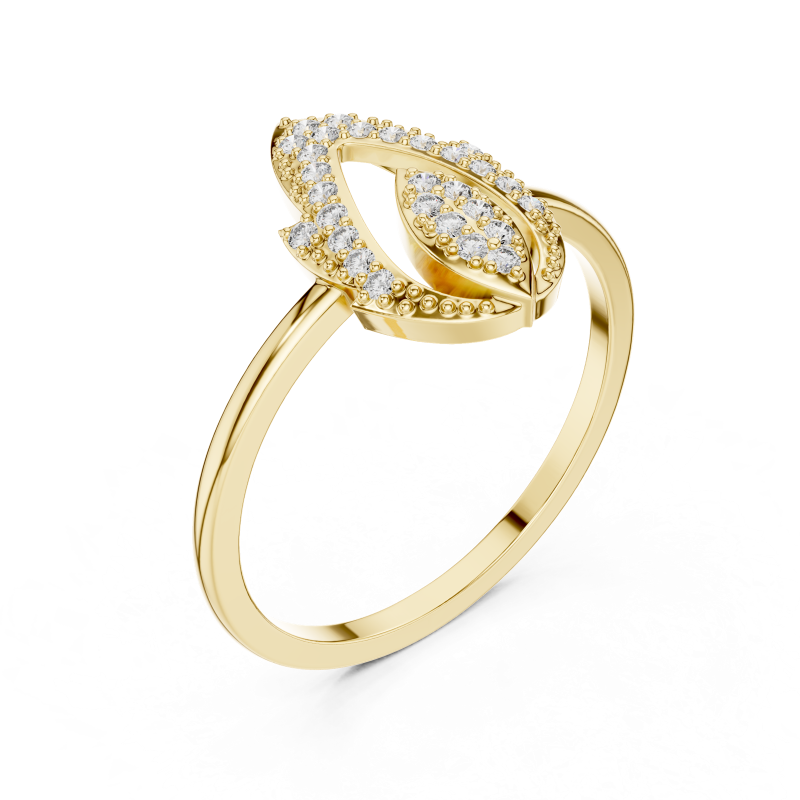 Gold Ring DR-6321, Yellow Gold, view 2
